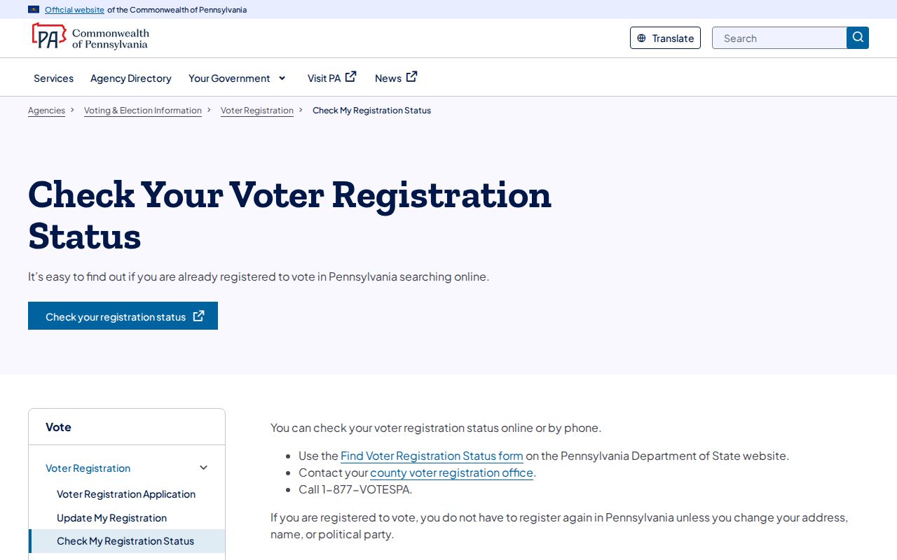 Springettsbury Township residents directory voter status search